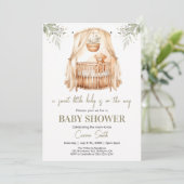 Genderneutraal Boho Greenery Baby shower Kaart (Staand voorkant)