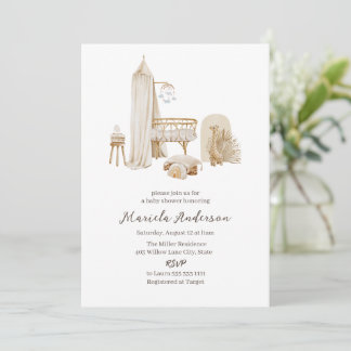 Genderneutraal Boho Nursery Mobile Baby shower Kaart