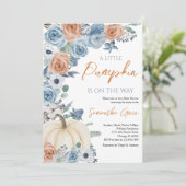 Genderneutraal Boho Pumpkin-Baby shower Kaart (Staand voorkant)