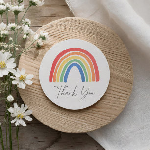 Genderneutraal Boho Rainbow-Baby shower Ronde Sticker