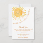 Genderneutraal Boho Sun-Baby shower Bedankkaart (Voorkant)