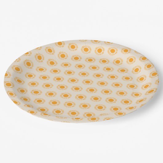 Genderneutraal Boho Sun-Baby shower Papieren Bordje (Gekanteld)