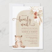 Genderneutraal Boho Teddy Bear Baby shower Kaart (Voorkant)