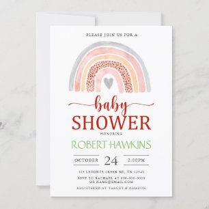 Genderneutraal Boho Waterverf Rainbow Baby shower Kaart