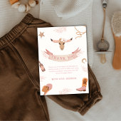 Genderneutraal Boho Wild West Cowgirl Baby shower Bedankkaart