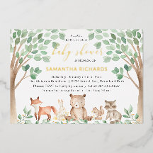 Genderneutraal bos Baby shower Gold