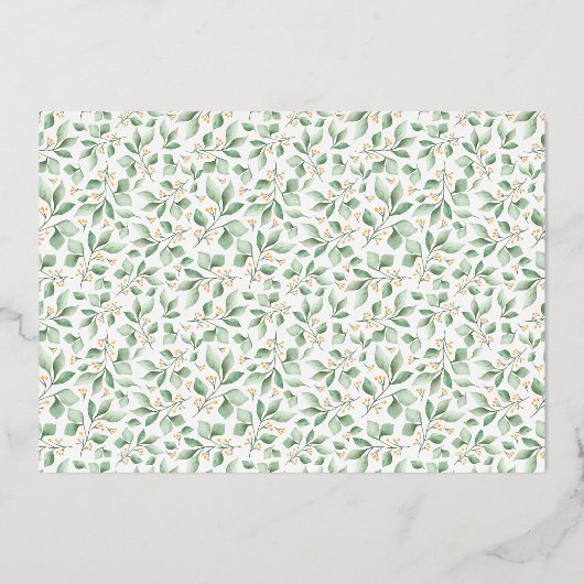 Genderneutraal bos Baby shower Gold Folie Uitnodiging (Achterkant)