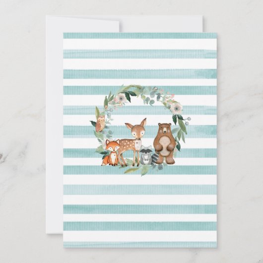 Genderneutraal bos Baby shower Kaart (Achterkant)