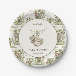 Genderneutraal bos Baby shower Papieren Bordje