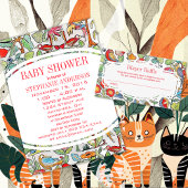 Genderneutraal bos creeert Baby shower Kaart