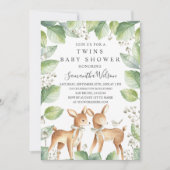 Genderneutraal bos Deer Twins Baby shower Kaart (Voorkant)