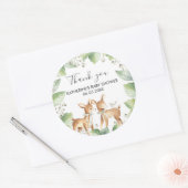 Genderneutraal bos Deer Twins Baby shower Ronde Sticker (Envelop)
