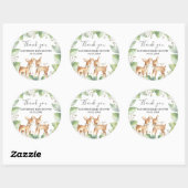 Genderneutraal bos Deer Twins Baby shower Ronde Sticker (Vel)