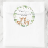 Genderneutraal bos Deer Twins Baby shower Ronde Sticker (Tas)