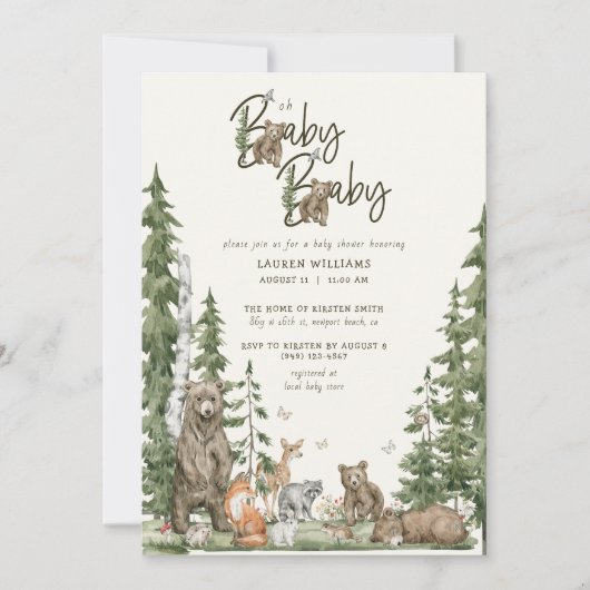 Genderneutraal bos op Baby Baby shower Kaart (Voorkant)