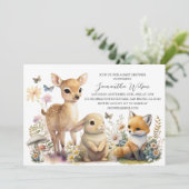 Genderneutraal bos Wilde Baby shower Invitatie Kaart (Staand voorkant)
