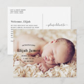 Genderneutraal Briefkaart voor geboortebekendmakin (Voorkant / Achterkant)