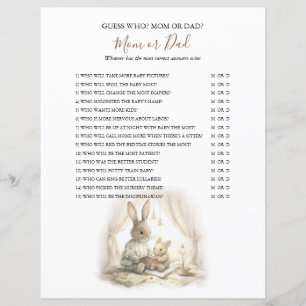 Genderneutraal Bunny Baby shower Spel