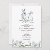 Genderneutraal Bunny Baptisme en Birthday Kaart (Voorkant)