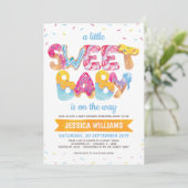 Genderneutraal Candyland Sprinkles Baby shower Bedankkaart (Staand voorkant)