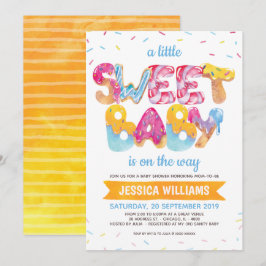 Genderneutraal Candyland Sprinkles Baby shower Bedankkaart