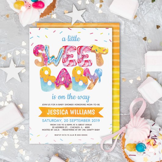 Genderneutraal Candyland Sprinkles Baby shower Kaart
