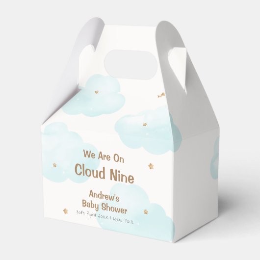 Genderneutraal Cloud Nine Stars Baby shower Bedankdoosjes (Achterkant)