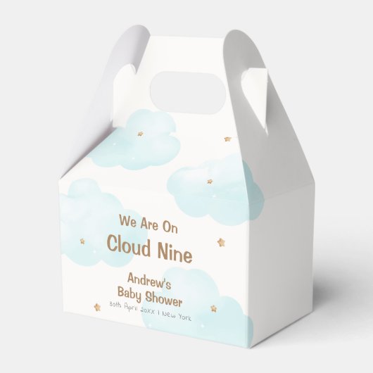 Genderneutraal Cloud Nine Stars Baby shower Bedankdoosjes (Voorkant Zijde)