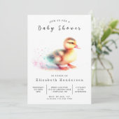 Genderneutraal Custom Duck Baby shower Kaart (Staand voorkant)