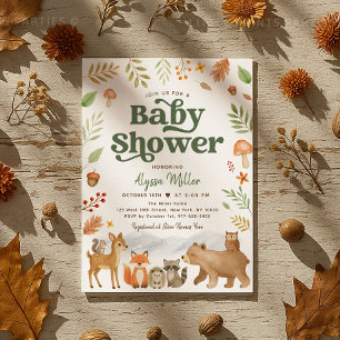 Genderneutraal Cute Woodland Animals Baby shower Kaart