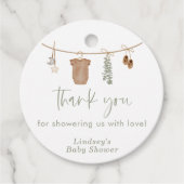 Genderneutraal Dank u Labels, Groen Baby shower Bedankjes Labels (Voorkant)