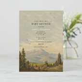 Genderneutraal dennenbos Baby shower Kaart (Staand voorkant)