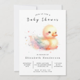 Genderneutraal digitaal eendenBaby shower Kaart