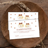 Genderneutraal Dumpling Luier Raffle Baby shower Informatiekaartje