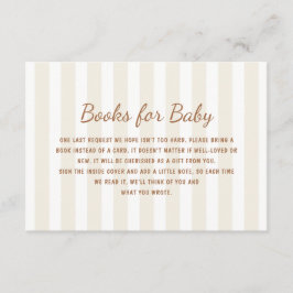 Genderneutraal Ecru Stripes Boeken voor Baby Informatiekaartje