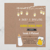 Genderneutraal Een Baby is Brouwuitnodiging Kaart (Voorkant / Achterkant)