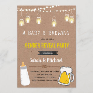 Genderneutraal Een Baby is Brouwuitnodiging Kaart