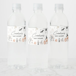 Genderneutraal Een klein Boo-Baby shower Waterfles Etiket