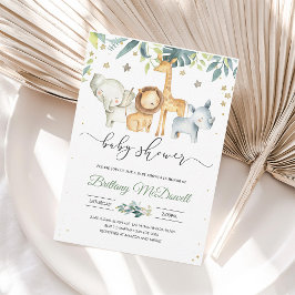 Genderneutraal Een Wild One Safari Baby shower Kaart