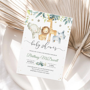 Genderneutraal Een Wild One Safari Baby shower Kaart