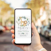 Genderneutraal Een Wild One Safari Baby shower Kaart