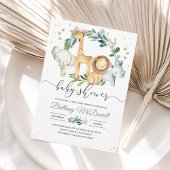 Genderneutraal Een Wild One Safari Baby shower Kaart