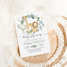 Genderneutraal Een Wild One Safari Baby shower Kaart