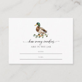 Genderneutraal Eend Hoeveel Snoepjes Baby showers Informatiekaartje
