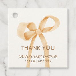 Genderneutraal eenvoudig boog-Baby shower Bedankjes Labels