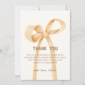 Genderneutraal eenvoudig boog-Baby shower Bedankkaart (Voorkant)