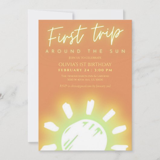 Genderneutraal Eerste reis rond de zon verjaardag Kaart (Voorkant)