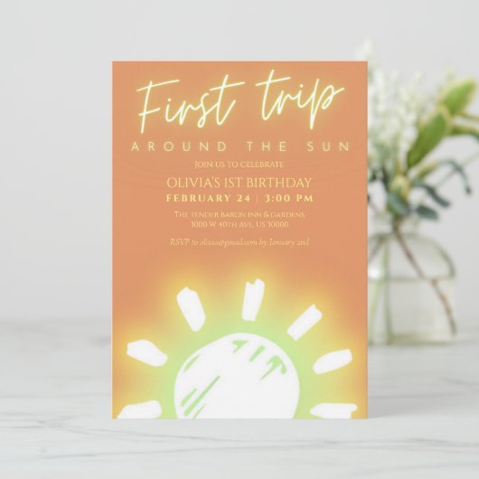 Genderneutraal Eerste reis rond de zon verjaardag Kaart (Staand voorkant)