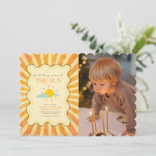 Genderneutraal Eerste reis rond de zon verjaardag Kaart (Staand voorkant)