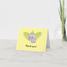 Genderneutraal elefant Baby shower Dank u wel